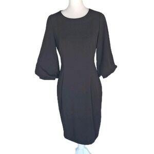 DKNY Sheath‎ Dress Womens 6 Black Puff Sleeve Career Classic Officecore Business